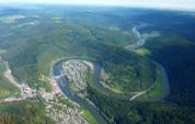 Herrliches Panorama kurz nach Heidelberg vom Flug von Mannheim