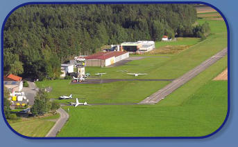 Flugplatz Weiden Anflug auf die 14